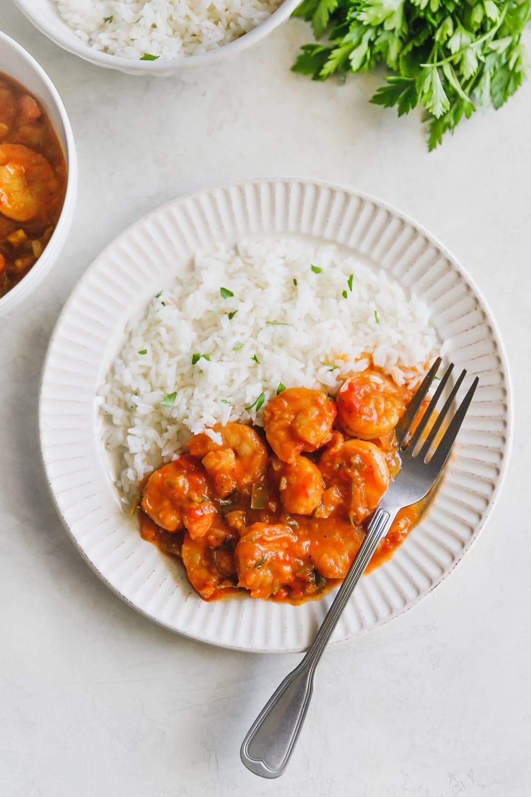 cuban shrimp creole recipe served over fluffy white rice
