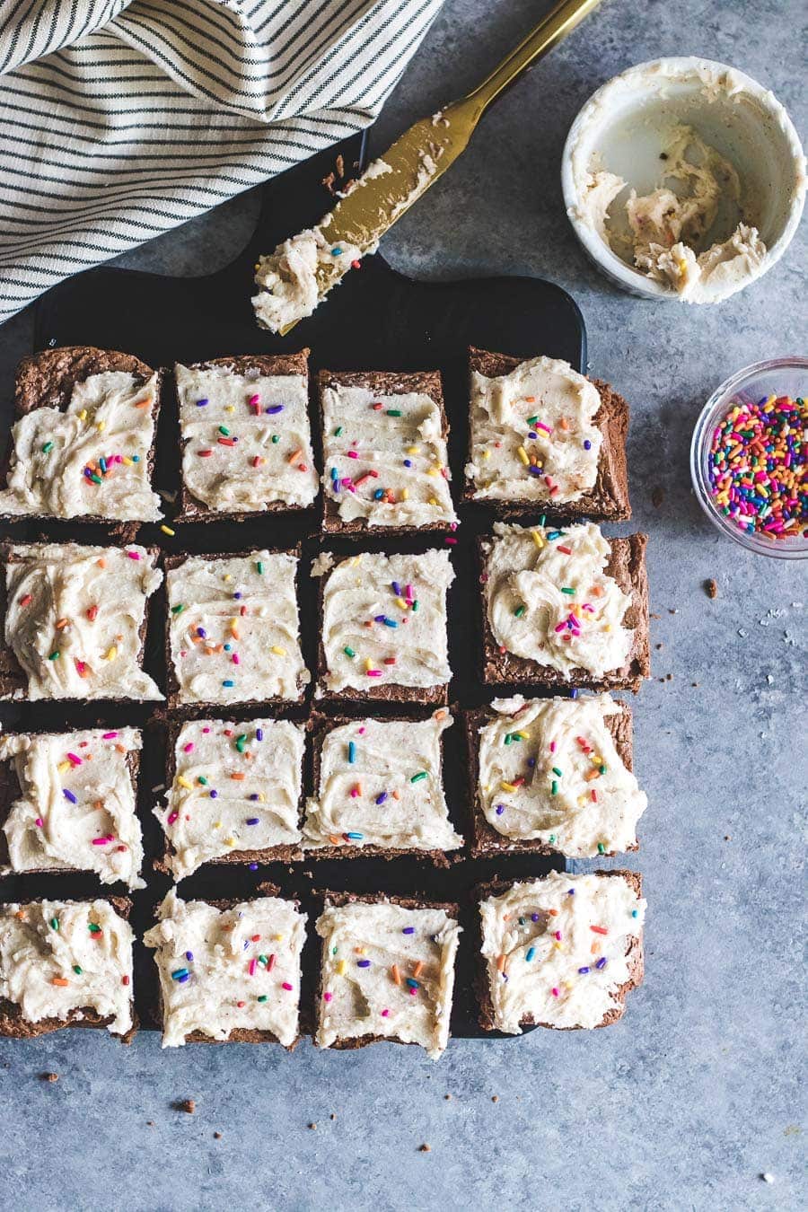 Bourbon Brownies with Brown Butter Frosting. Fluffy, chocolate brownies spiked with bourbon then topped with a creamy brown butter frosting that is TO DIE FOR!